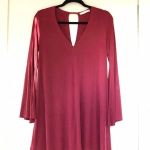 Bell Sleeve Lush Dress with cut out detail in back